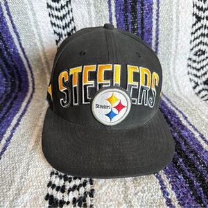 Pittsburgh Steelers Hat Cap 7 3/8 Black Large / Bill Logo New Era 59fifty NFL
